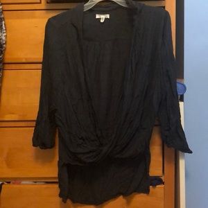 Crop open front shirt